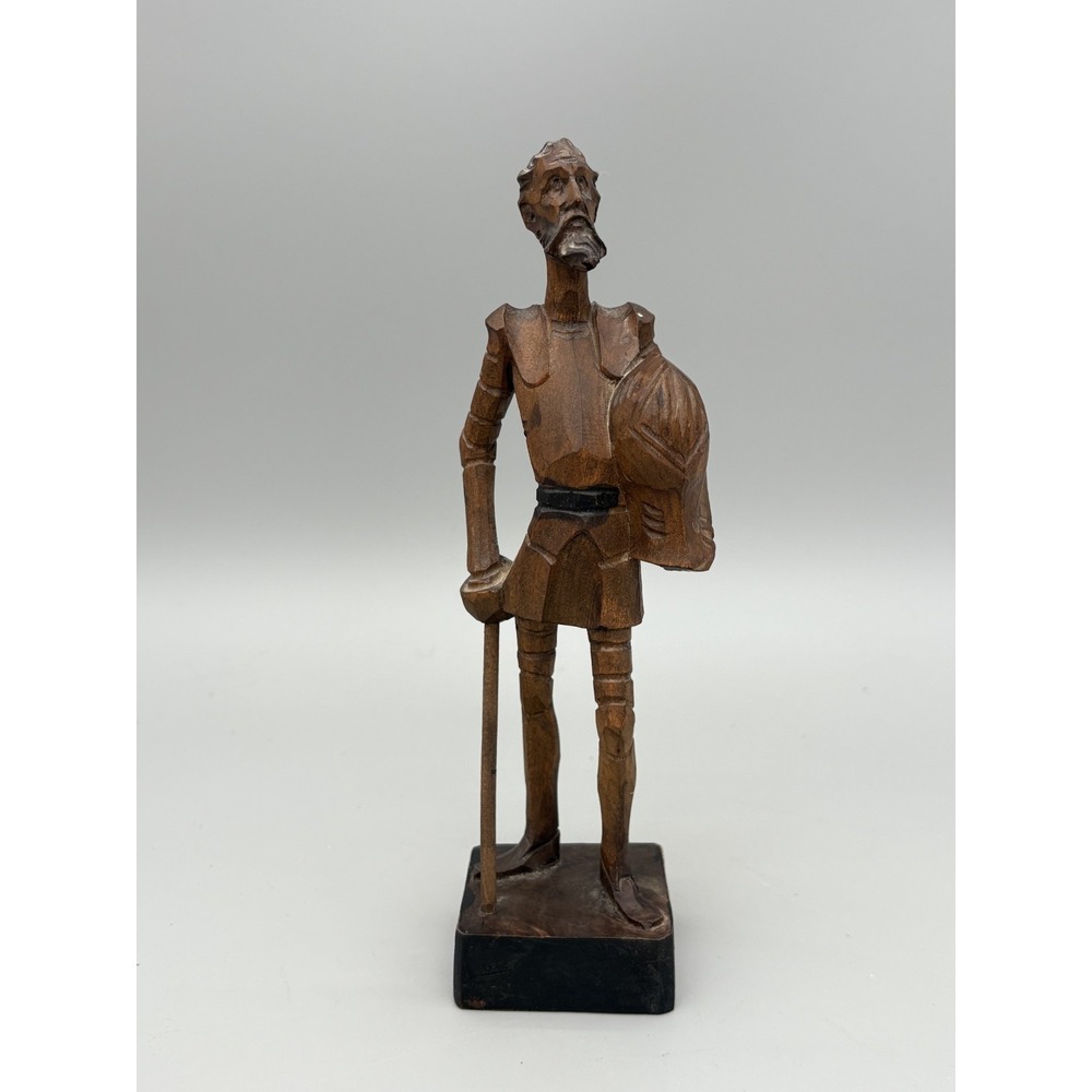 Vintage OURO ARTESANIA Made in Spain Hand Carved Wood‎ Figurine 8" Tall Statue